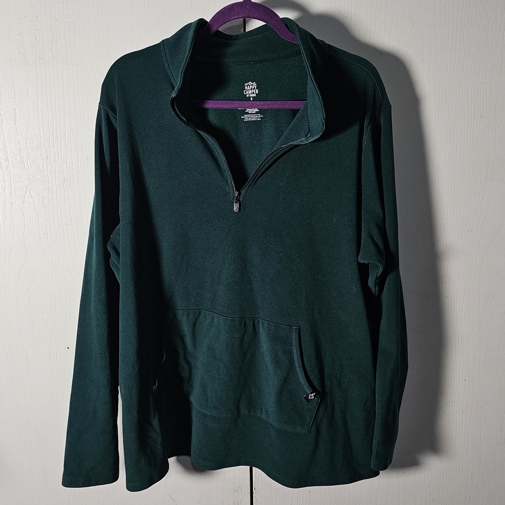 TORRID SIZE 3 Happy Camper Women's Quarter-Zip Pullover Sweater Dark Green